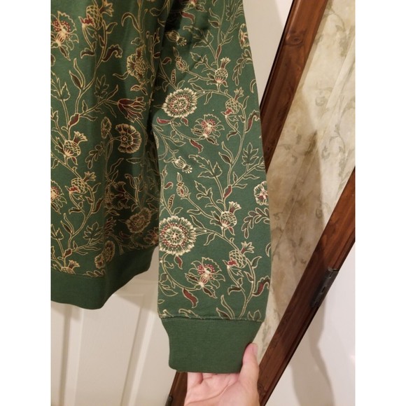 NWT size L Classic Elements green with golden floeal print sweatshirt Christmas - Picture 4 of 10